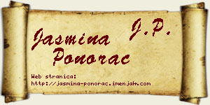 Jasmina Ponorac vizit kartica